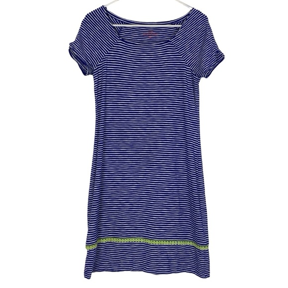 Vineyard Vines Striped Dress Womens Size XS Blue White Jersey Knit Short Sleeve - Picture 1 of 7